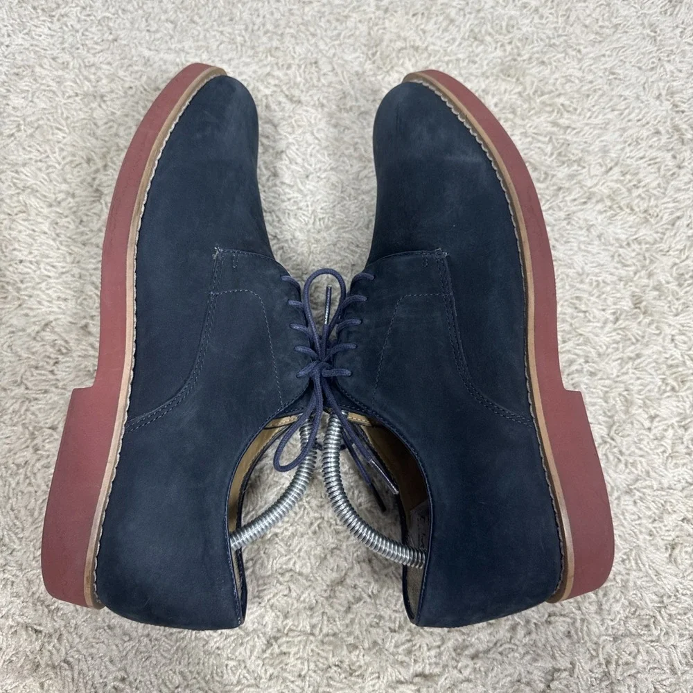 Brooks Brothers Classic Oxford Lace Up Blue Suede Shoes Men's 9.5 D Preppy Work